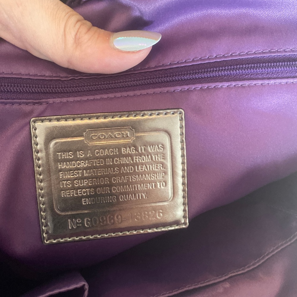 Coach Poppy Art Glamour Tote Silver/Black/Purple - Picture 3 of 4